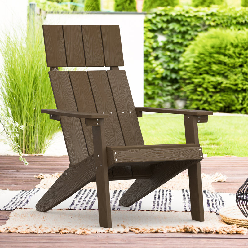 Highland Dunes Modern Adirondack Chair Plastic Adirondack Chairs High Back Poly Adirondack Fire Pit Chair Weather Resistant Patio Outdoor Chair For Porch Deck Pool Garden Reviews Wayfair